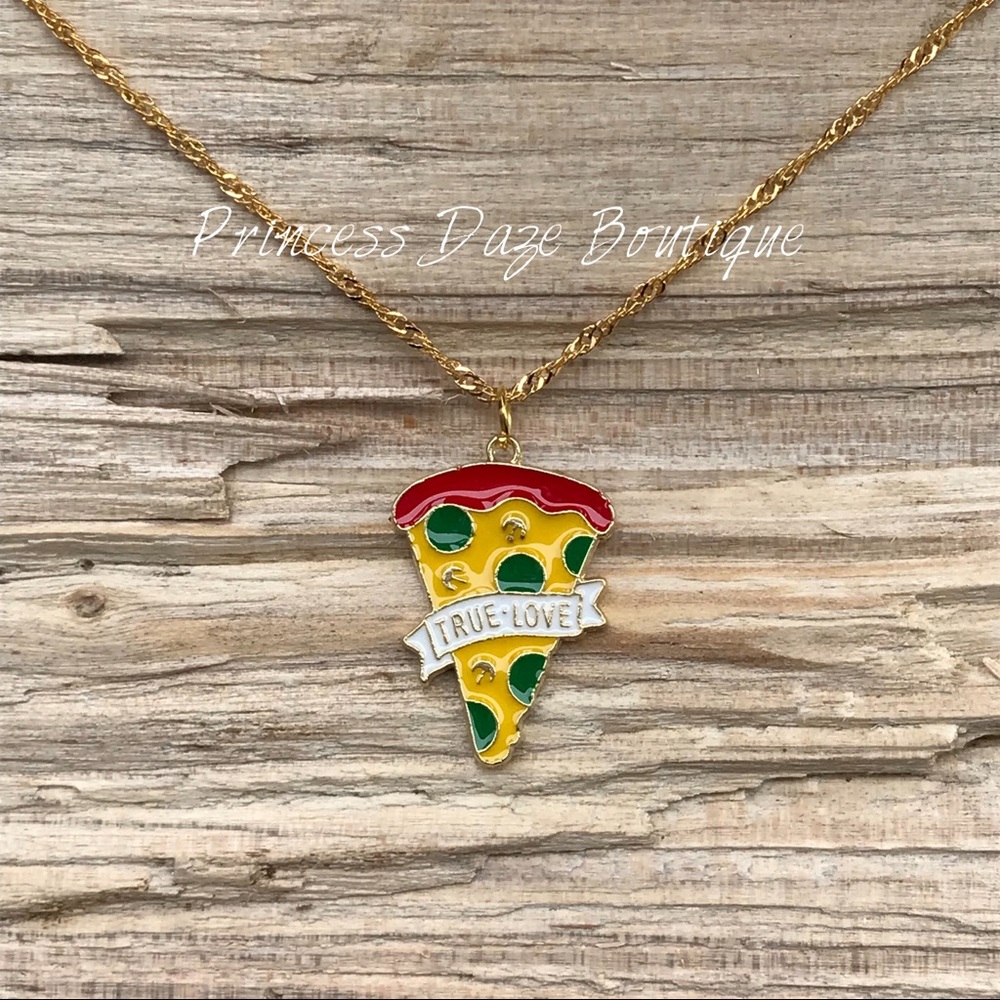Gold Pizza‎ Lover Necklace